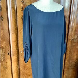 AMANDA UPRICHARD NAVY SILK CLASSIC BUSINESS knee lenght DRESS SZE S NWT